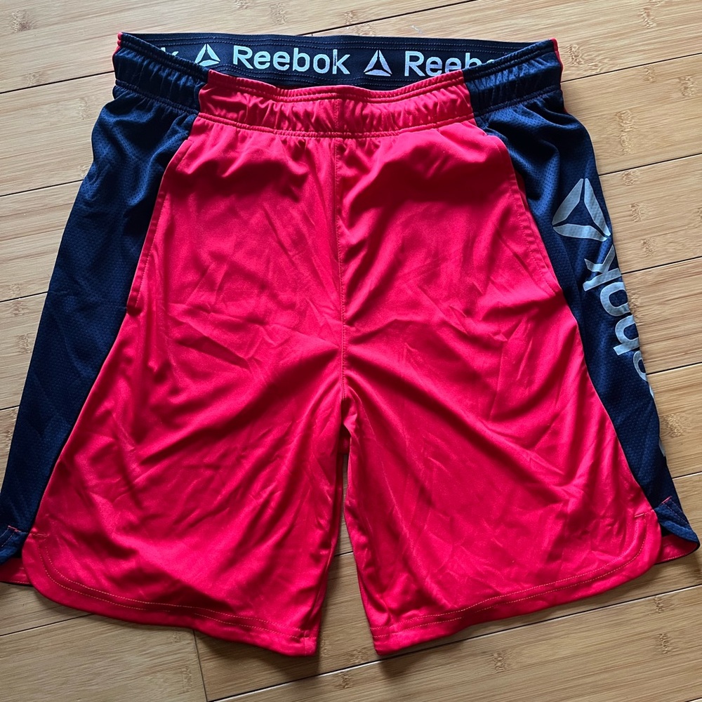 Reebok Men's Red and Black Athletic Shorts